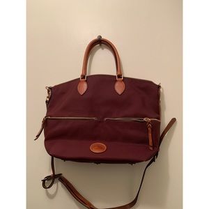 Dooney & Bourne Large Pocket Satchel in Rouge